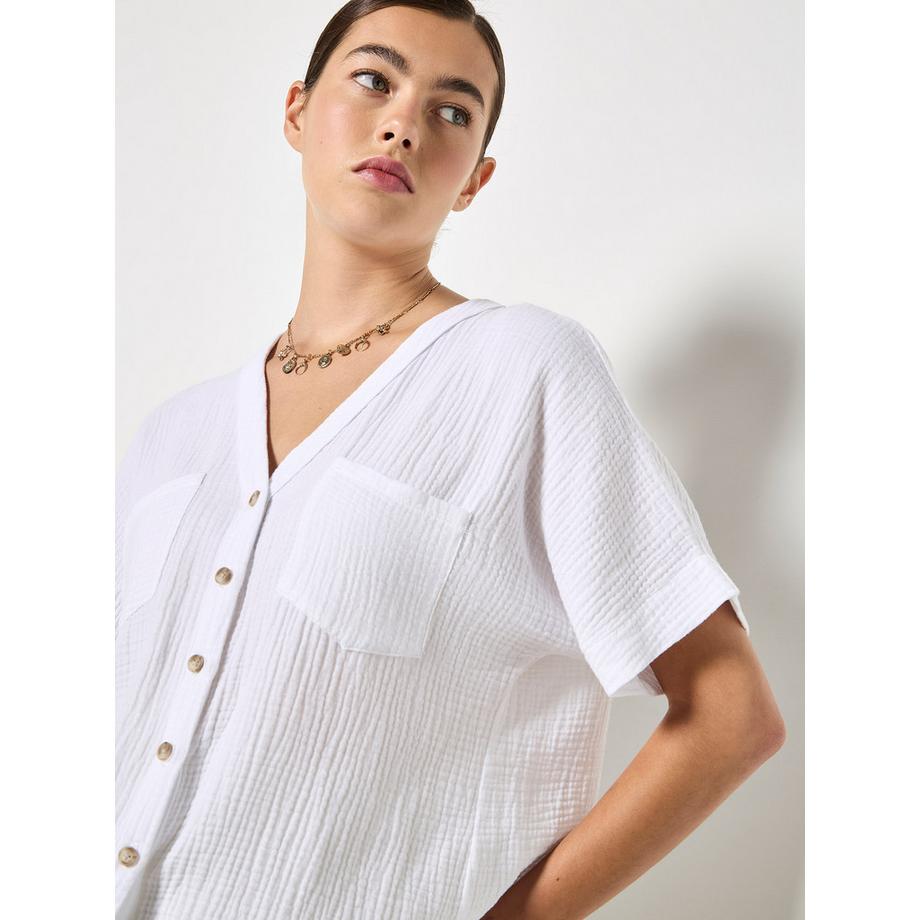 APRICOT Strukturierte V-Ausschnitt Bluse  