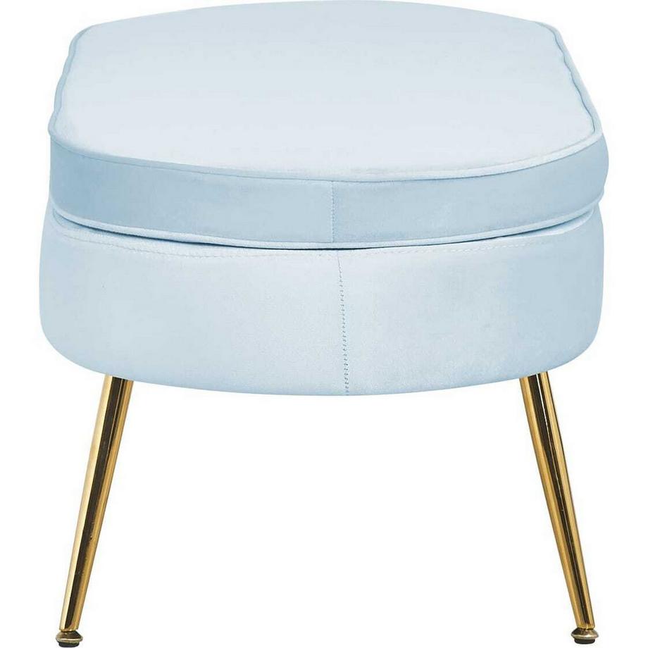 mutoni Sitzpouf oval Samt silberblau  