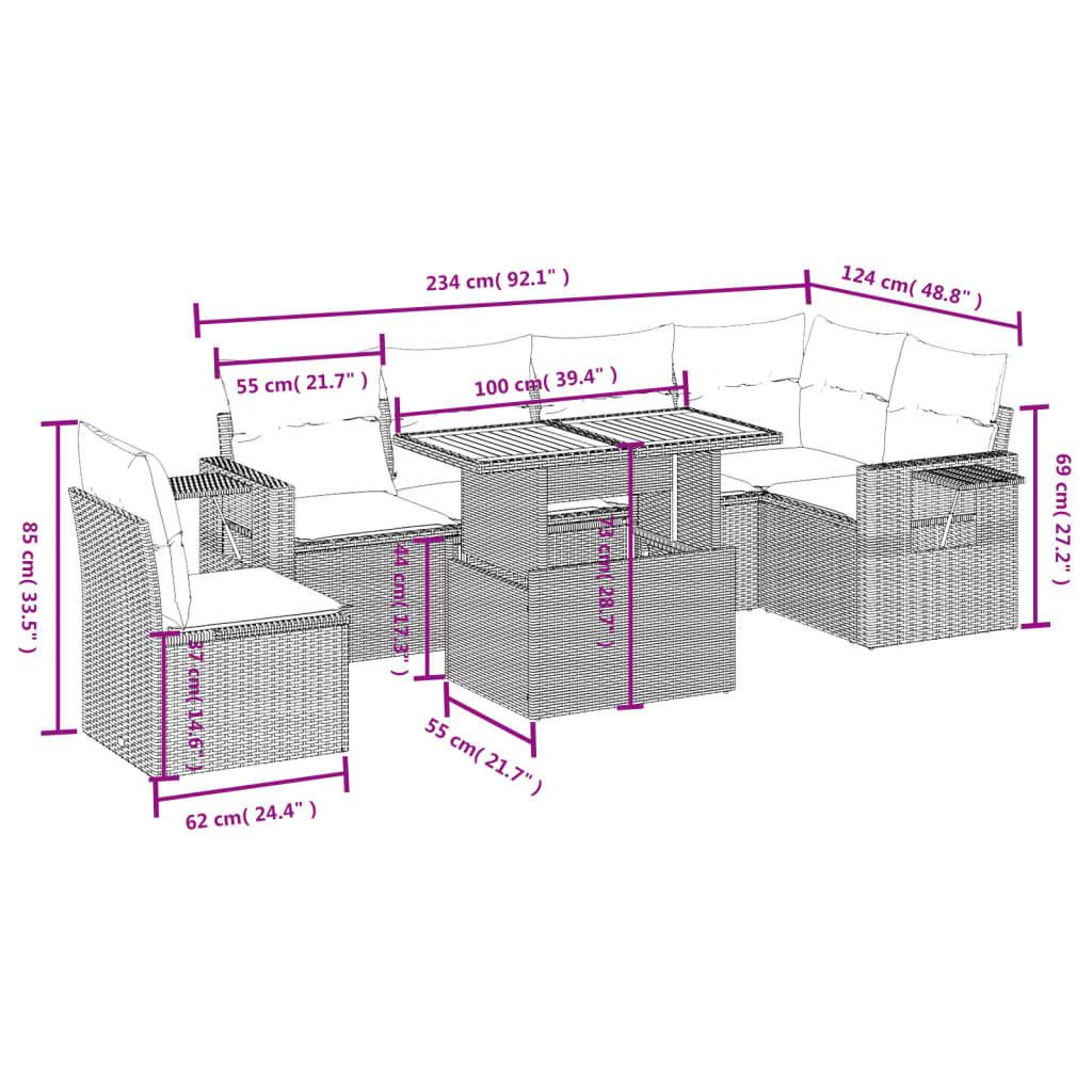 VidaXL set divano da giardino Polirattan  