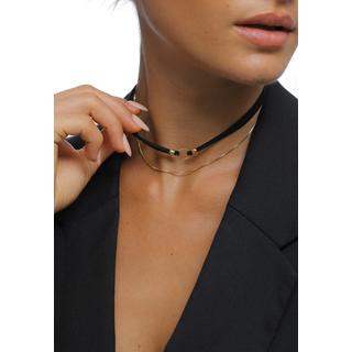 Elli  Halskette Choker Kreis Leder Venezianer Kette Set 