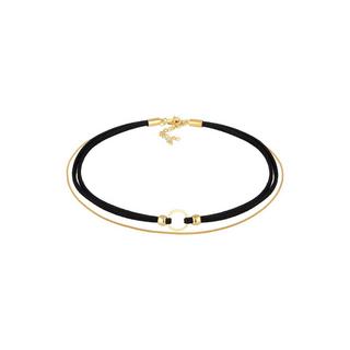 Elli  Halskette Choker Kreis Leder Venezianer Kette Set 