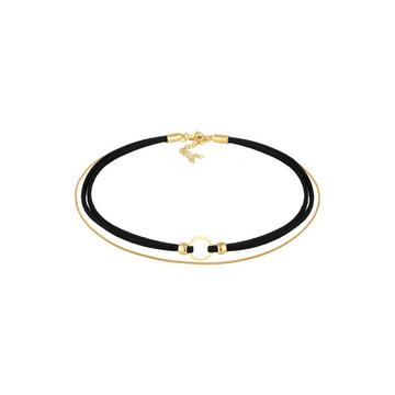 Halskette Choker Kreis Leder Venezianer Kette Set