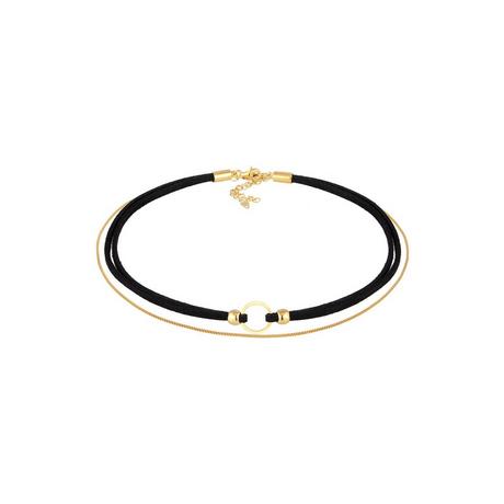 Elli  Halskette Choker Kreis Leder Venezianer Kette Set 