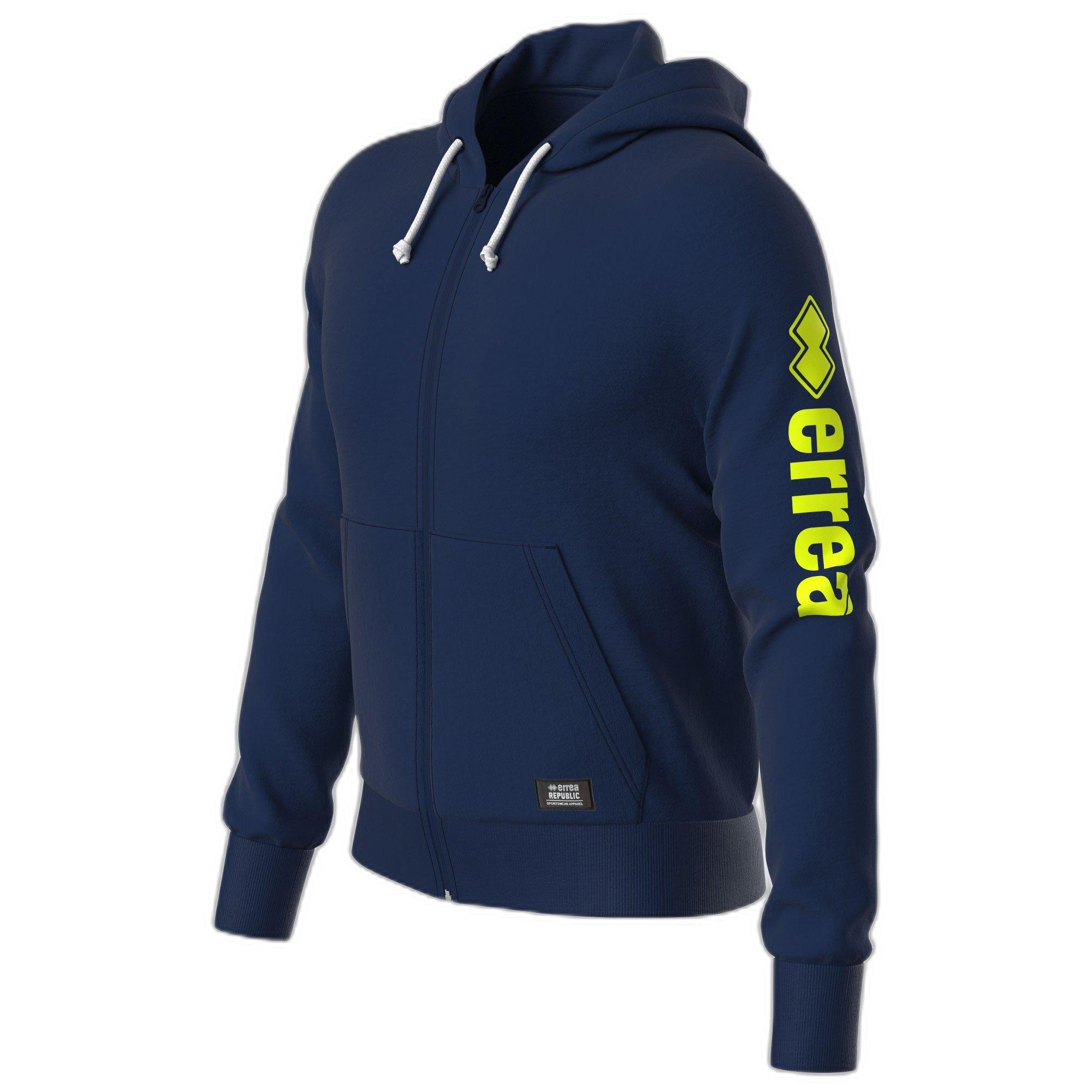 errea  felpa con cappuccio e zip essential 