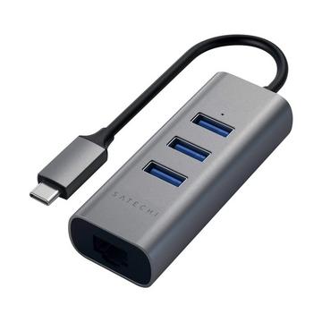 Hub da USB-C a USB Satechi grigio scuro