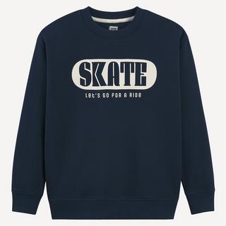 La Redoute Collections  Sweat col rond à message en molleton 