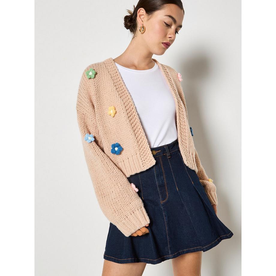 Mini-jupe en denim plissée