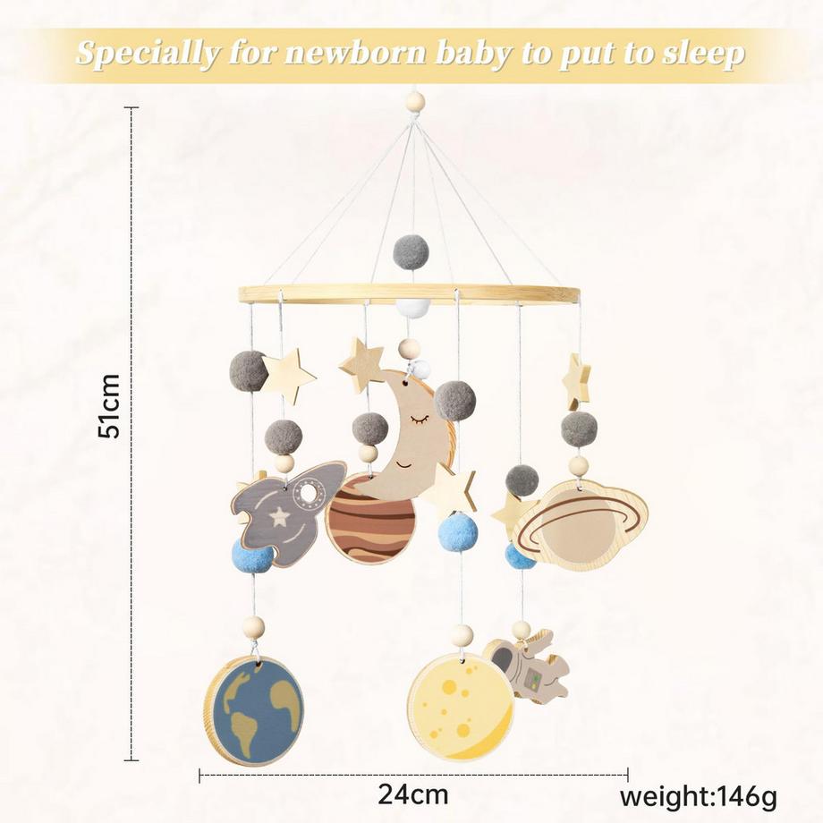 Activity-board  Baby-Mobile aus Holz für das Babybett, Windspiel für die Kinderzimmerdekoration 
