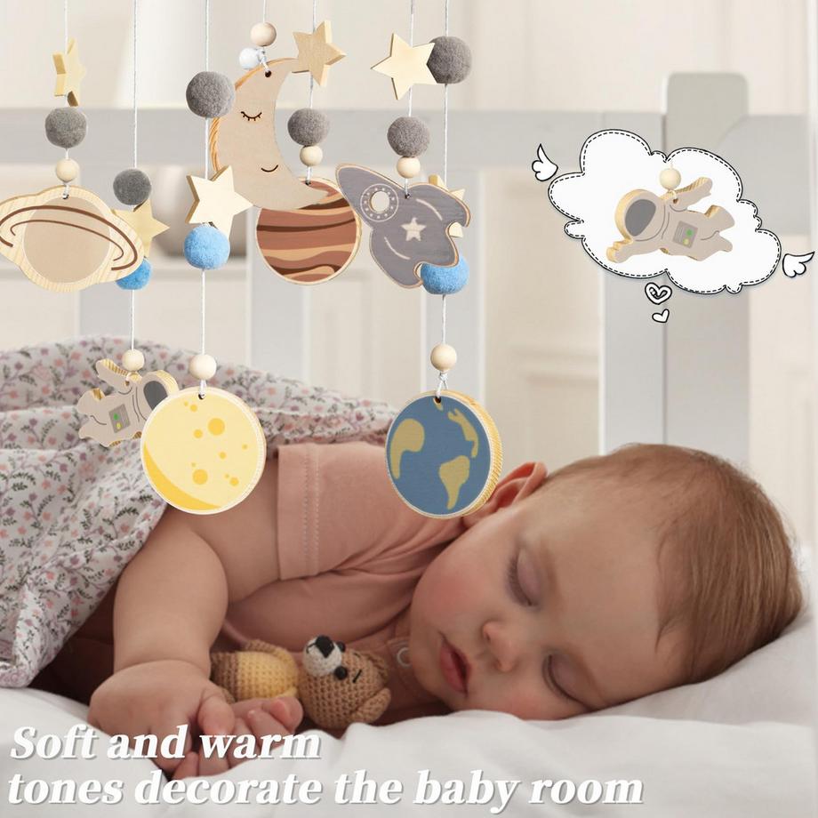 Activity-board  Baby-Mobile aus Holz für das Babybett, Windspiel für die Kinderzimmerdekoration 