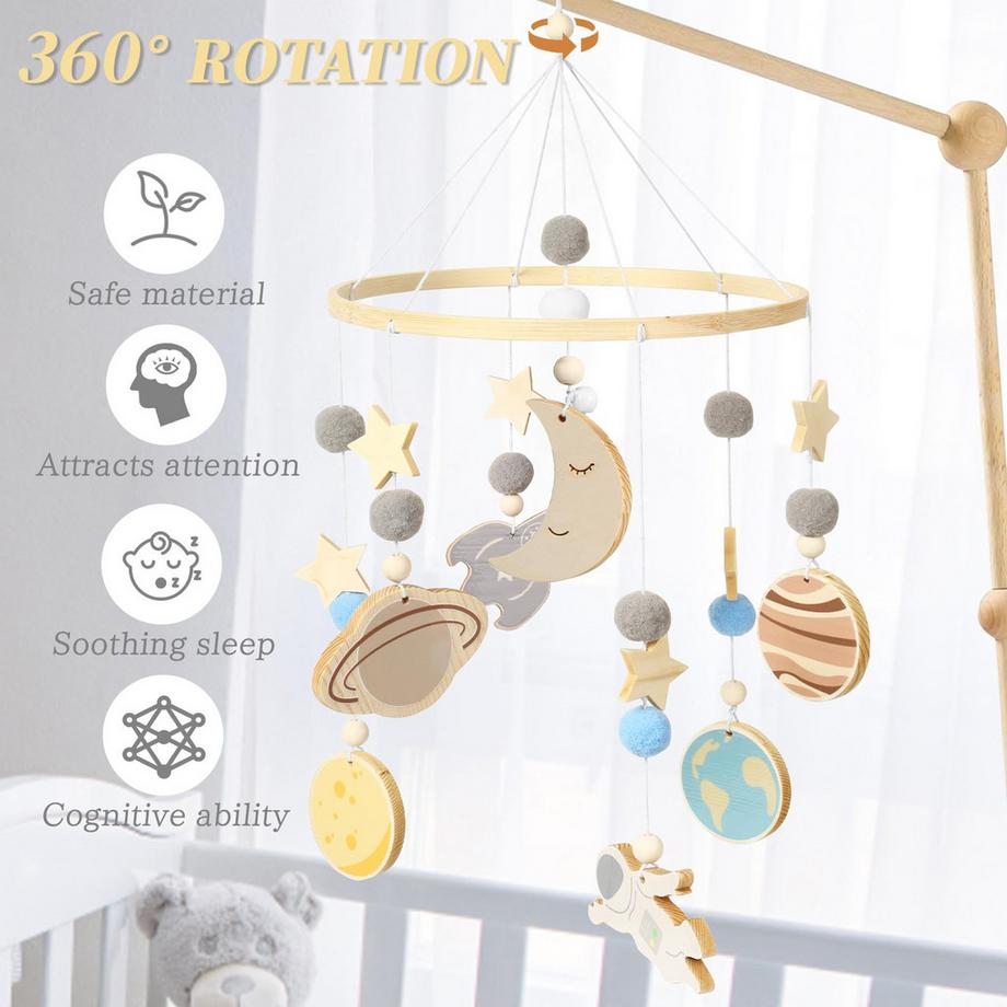 Activity-board  Baby-Mobile aus Holz für das Babybett, Windspiel für die Kinderzimmerdekoration 