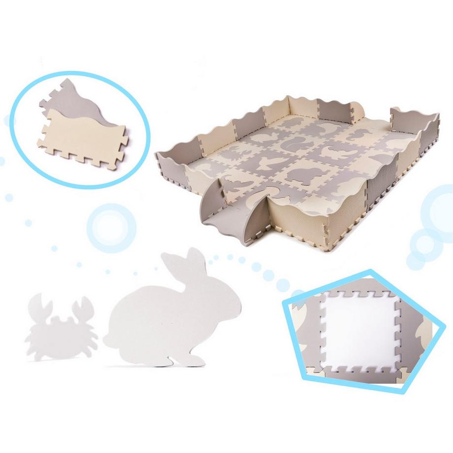 Gameloot  36-teilige Schaumstoffmatte/Kindertrage - Grau 