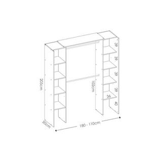 Vente-unique Dressing extensible DORIAN avec rideau L1  