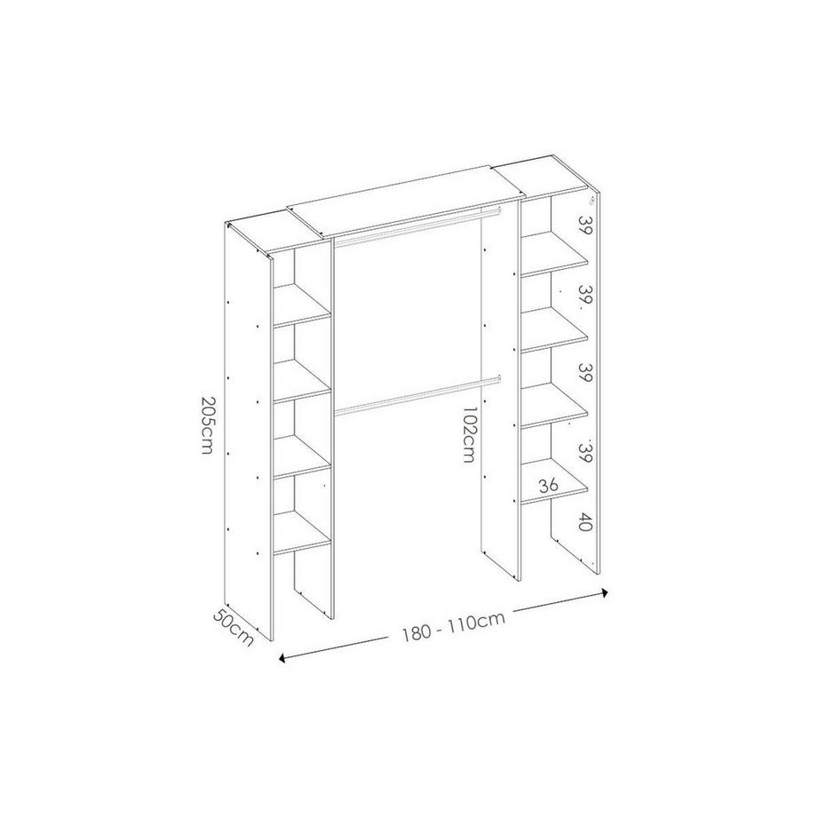 Vente-unique Kleiderschrank Kleiderschranksystem 1 DORIAN  
