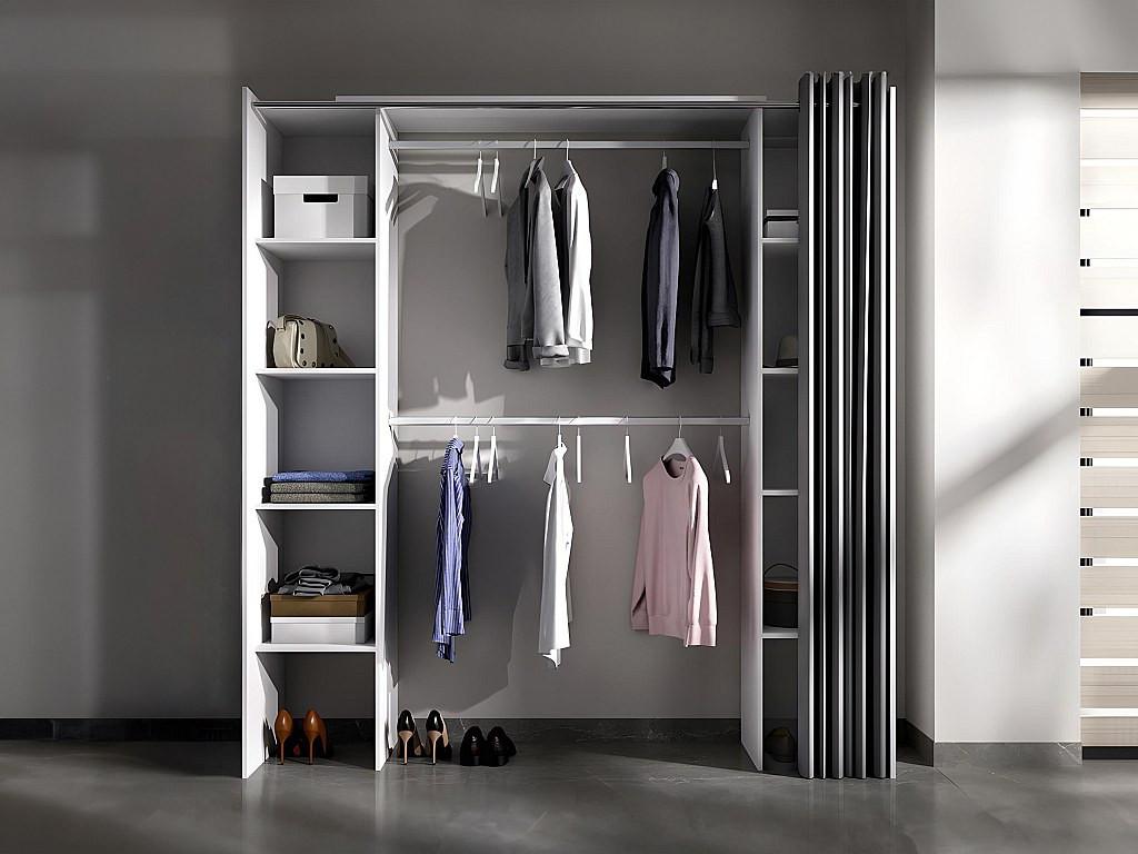 Vente-unique Dressing extensible DORIAN avec rideau L1  