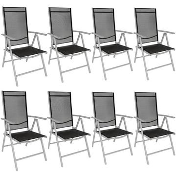 8 sedie da giardino in alluminio pieghevoli