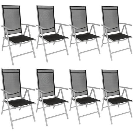 Tectake Lot de 8 chaises de jardin pliantes  