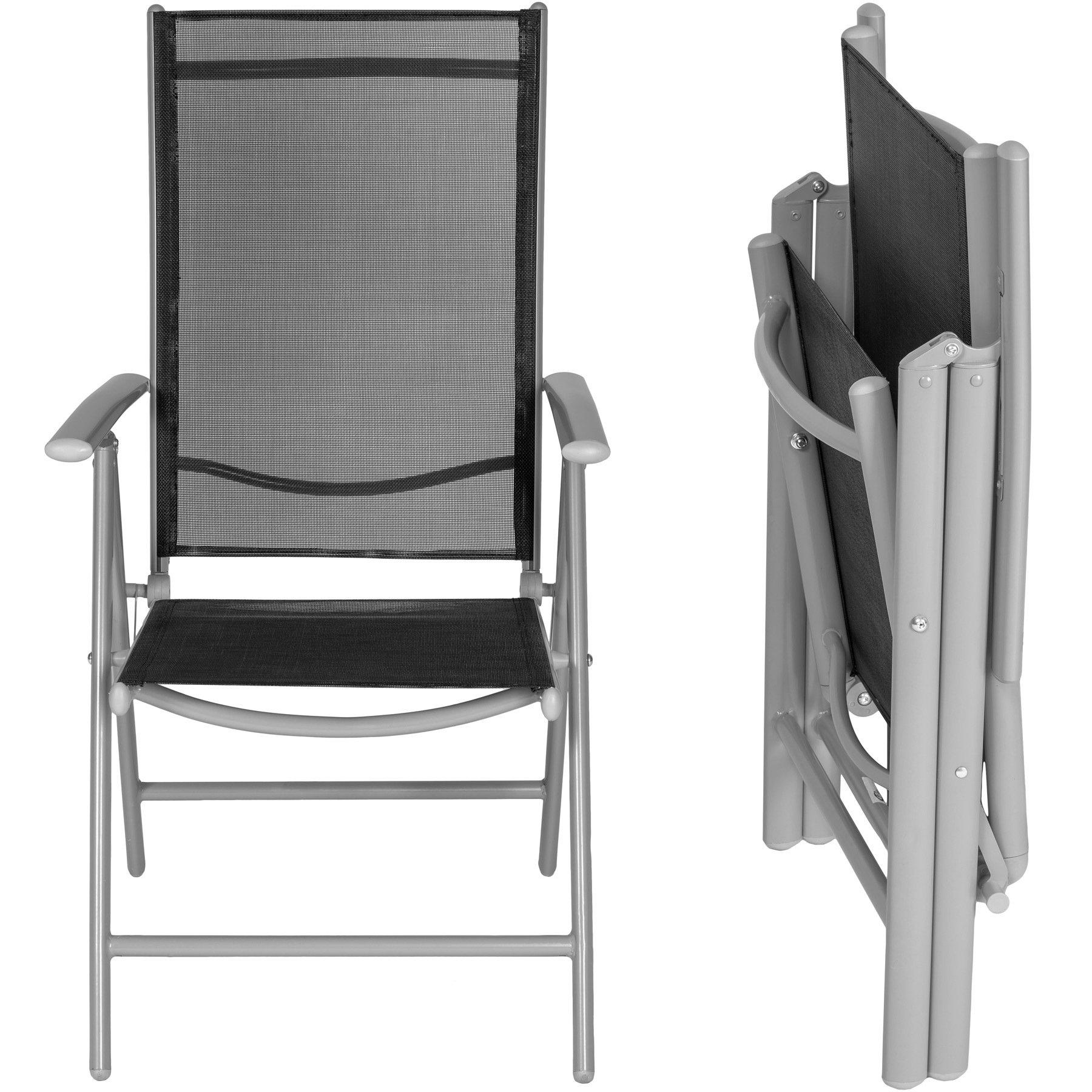 Tectake Lot de 8 chaises de jardin pliantes  