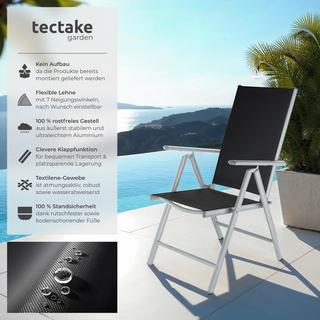 Tectake Lot de 8 chaises de jardin pliantes  