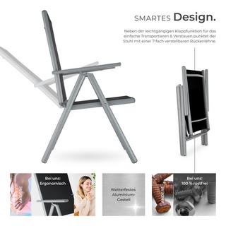 Tectake Lot de 8 chaises de jardin pliantes  