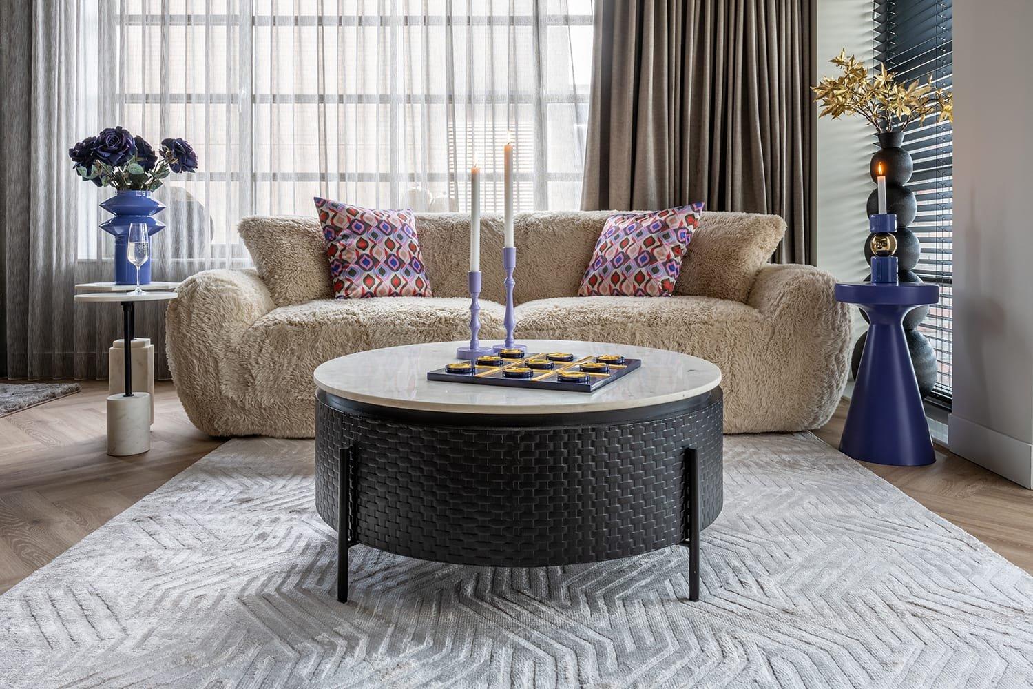 mutoni Table d&#039;appoint Kimble violet 30x53  