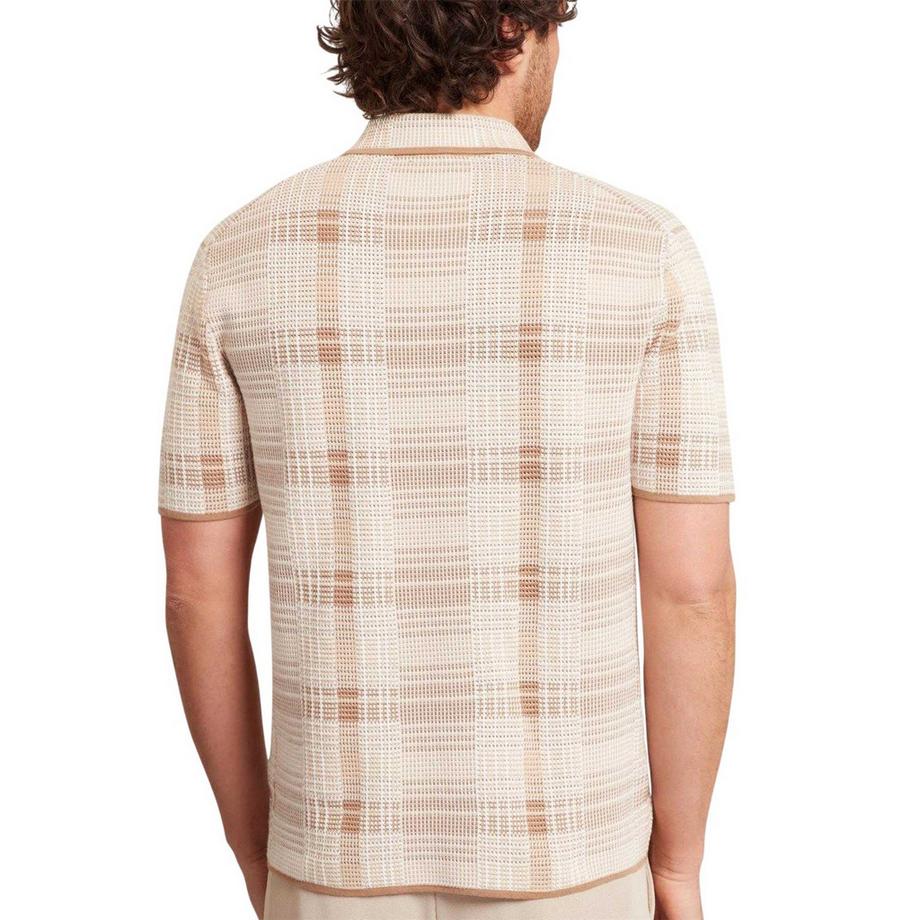 TED BAKER Polo à Carreaux avec Demi-Zip  