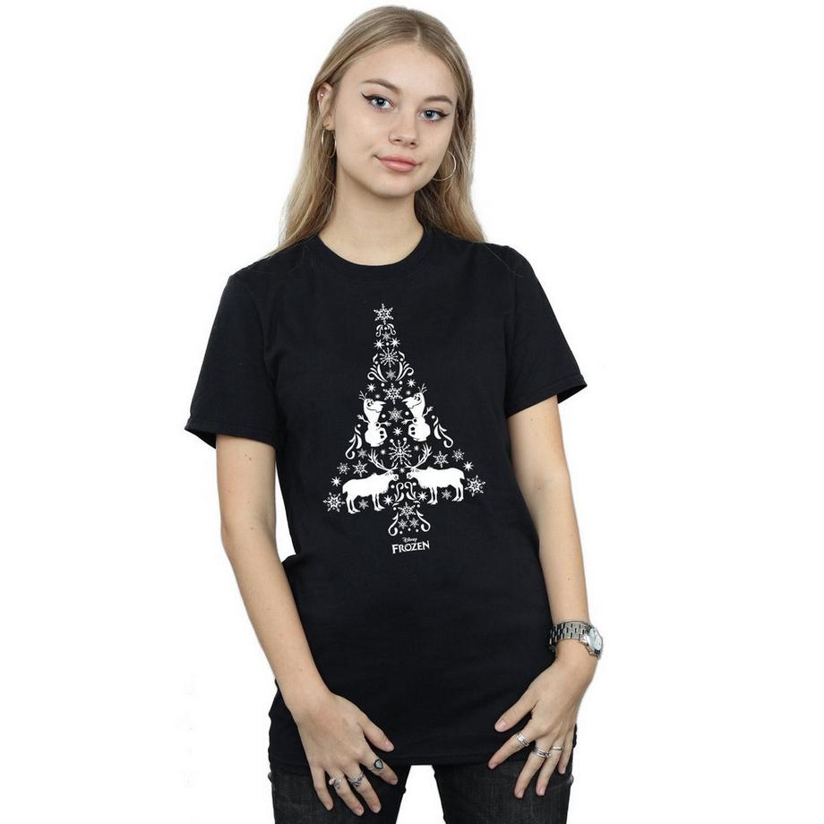 Disney Frozen T-Shirt Stampa Albero di Natale  