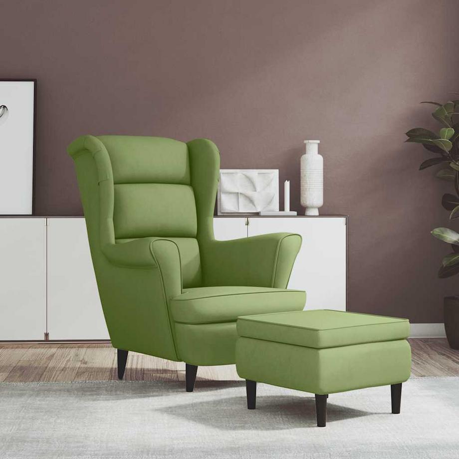 VidaXL Fauteuil avec tabouret velours  