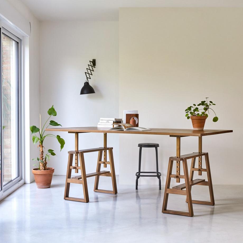 Tikamoon Schreibtisch aus massivem Teak Trestle  