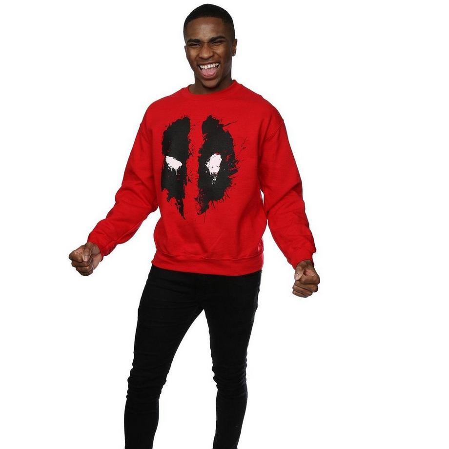 MARVEL Deadpool Masque Imprimé Sweatshirt Coupe Ajustée  
