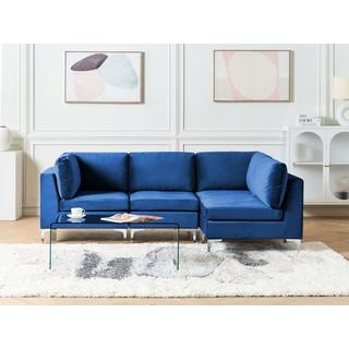 Beliani Ecksofa aus Samtstoff Modern EVJA  