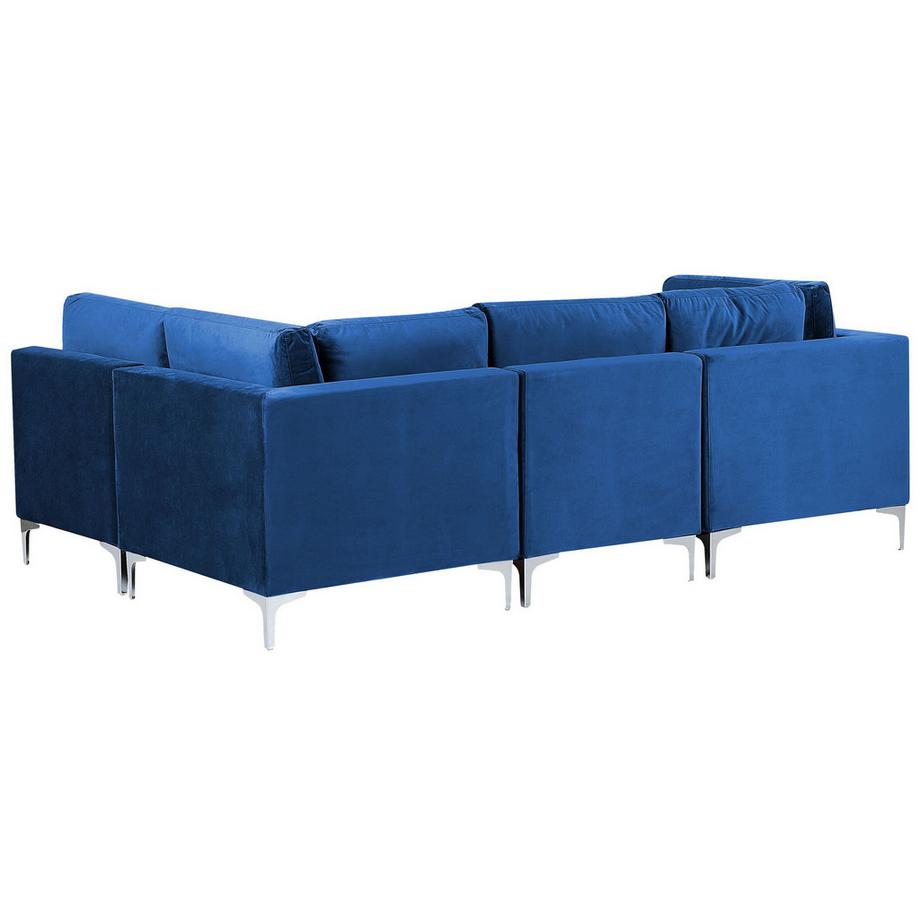 Beliani Ecksofa aus Samtstoff  EVJA  