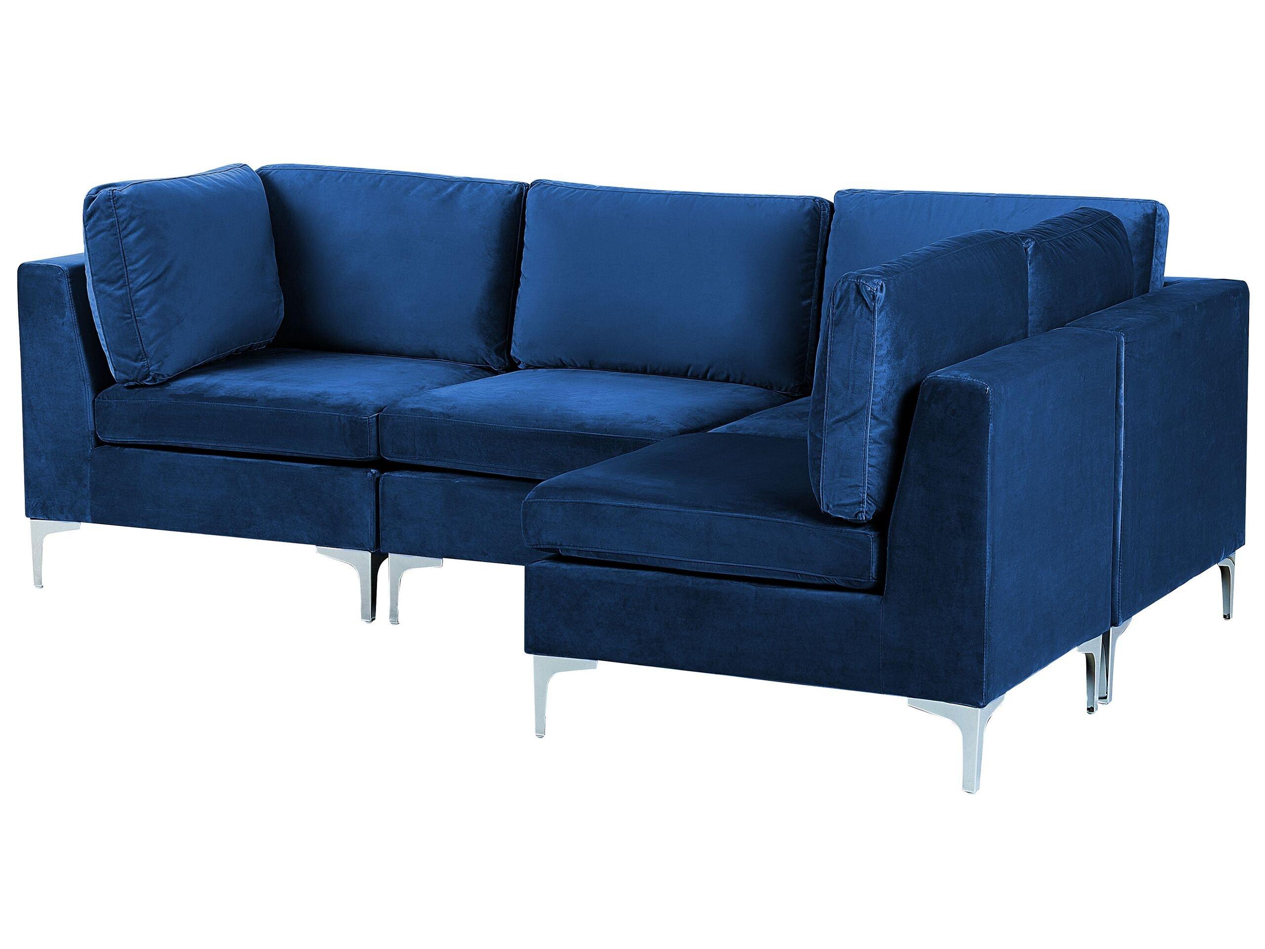 Beliani Ecksofa aus Samtstoff Modern EVJA  