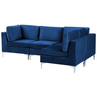 Beliani Ecksofa aus Samtstoff Modern EVJA  