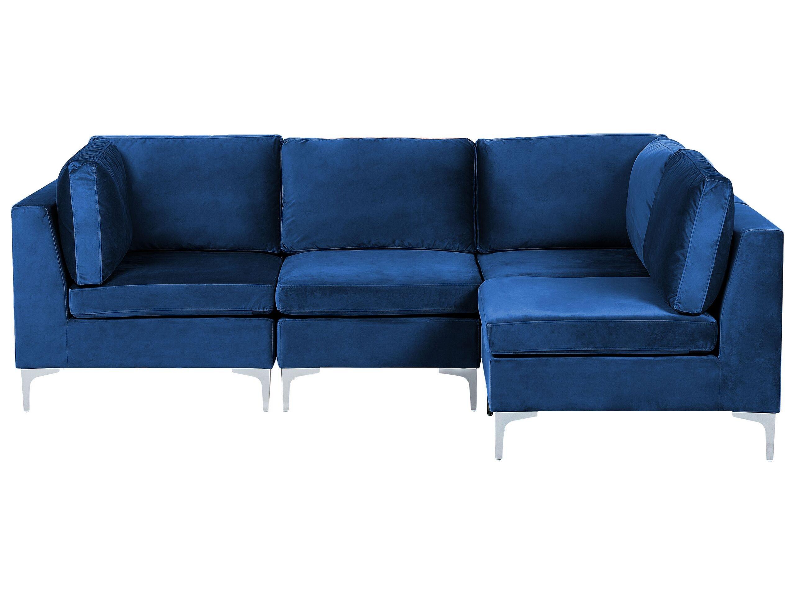 Beliani Ecksofa aus Samtstoff Modern EVJA  