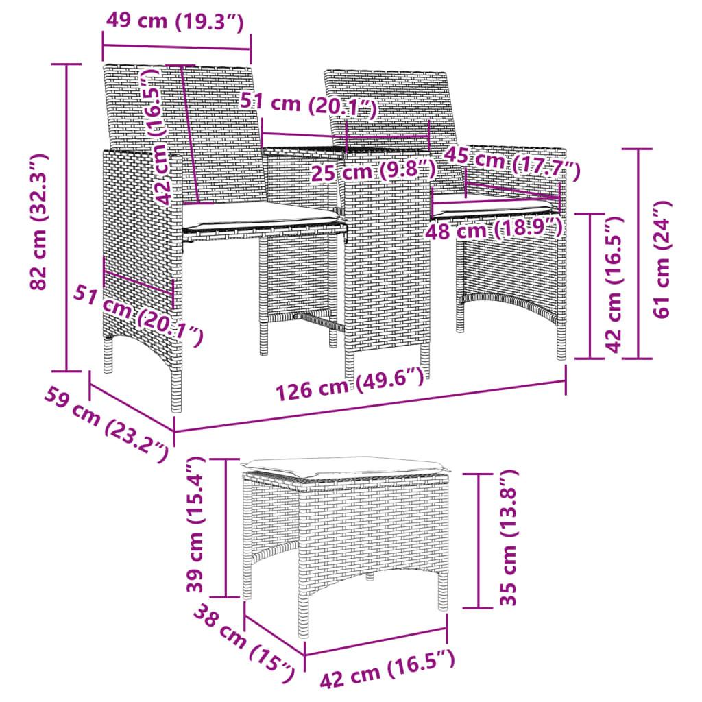 VidaXL Canapé de jardin rotin synthétique  