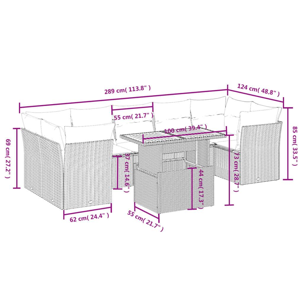 VidaXL Ensemble de canapés de jardin rotin synthétique  