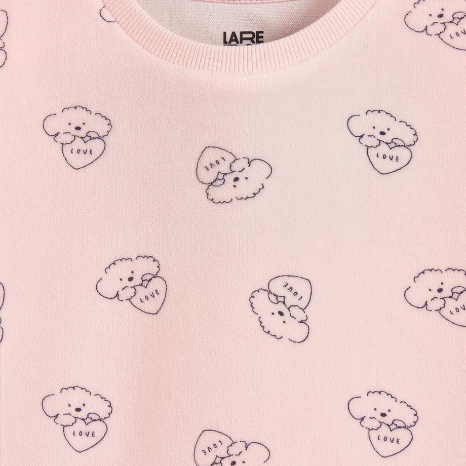 La Redoute Collections  Chemise de nuit en velours motif coeur et chien 