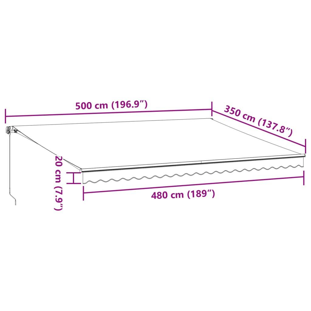 VidaXL Auvent rétractable tissu  