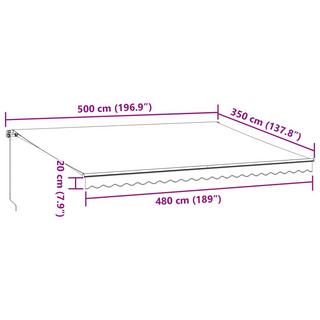 VidaXL Auvent rétractable tissu  