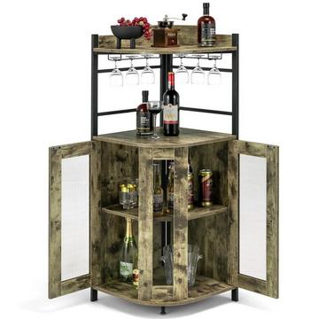 Mobile vino mobile bar industriale con portabicchiere mobile cucina ad angolo 48 x 48 x 130 cm