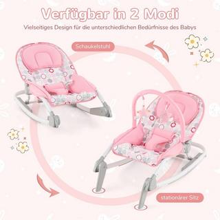 B2X  Balançoire portable pliable 2 en 1 pour bébé avec dossier réglable à 3 niveaux rose 