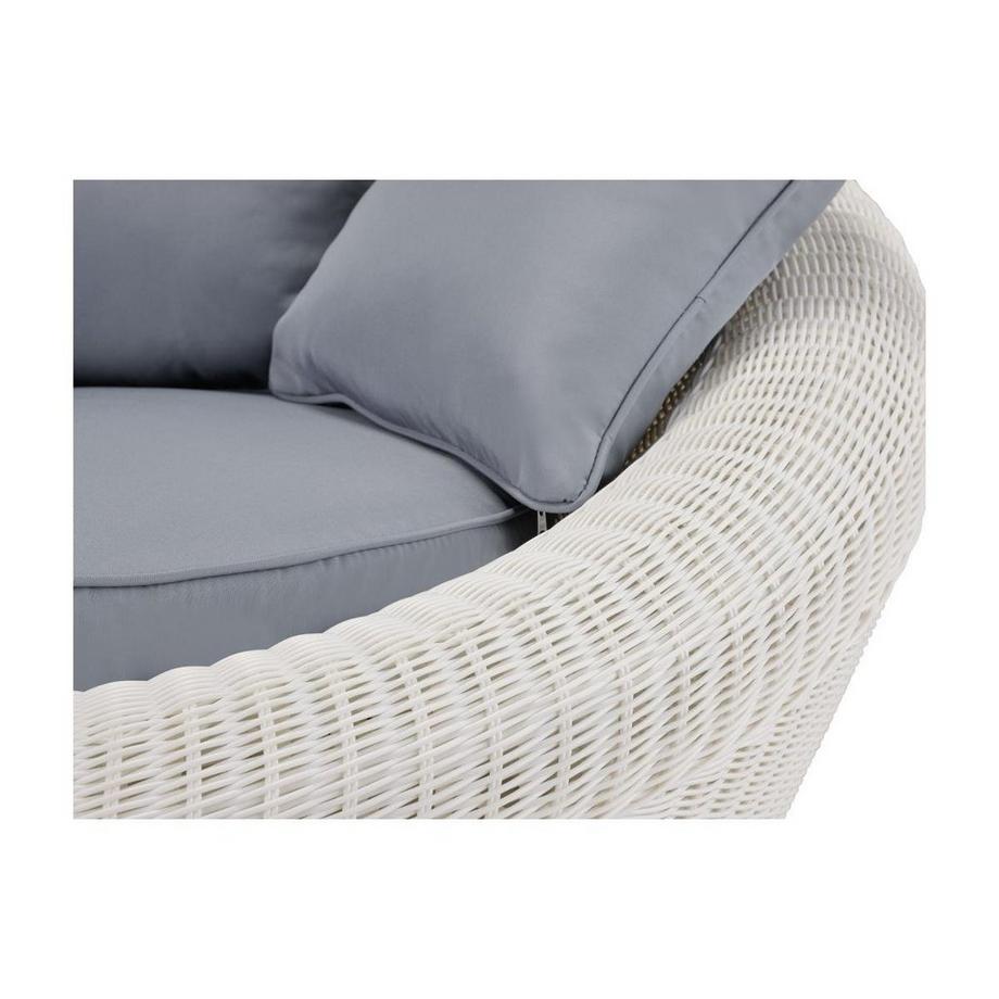 Vente-unique Canapé 3 places de jardin en résine tressée écru WHITEHEAVEN  