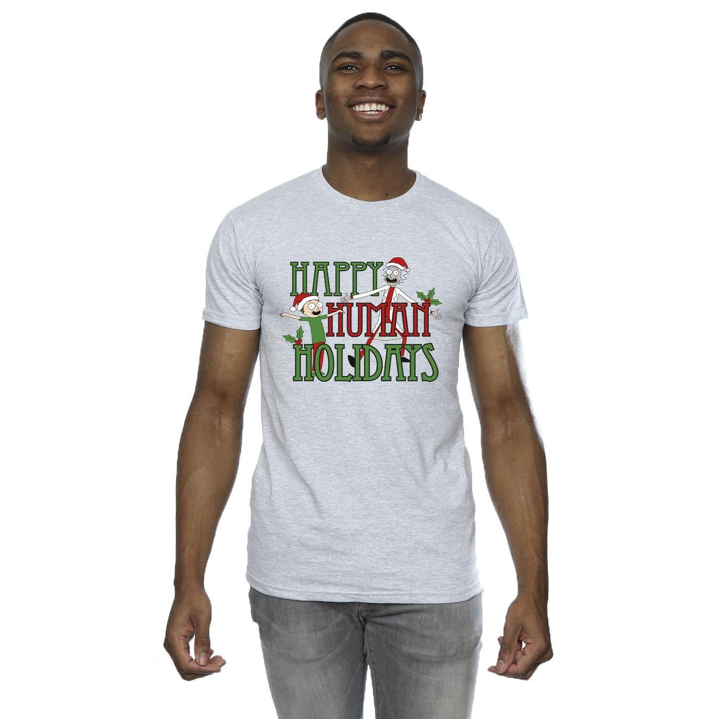 Rick And Morty Happy Human Holidays T-Shirt  