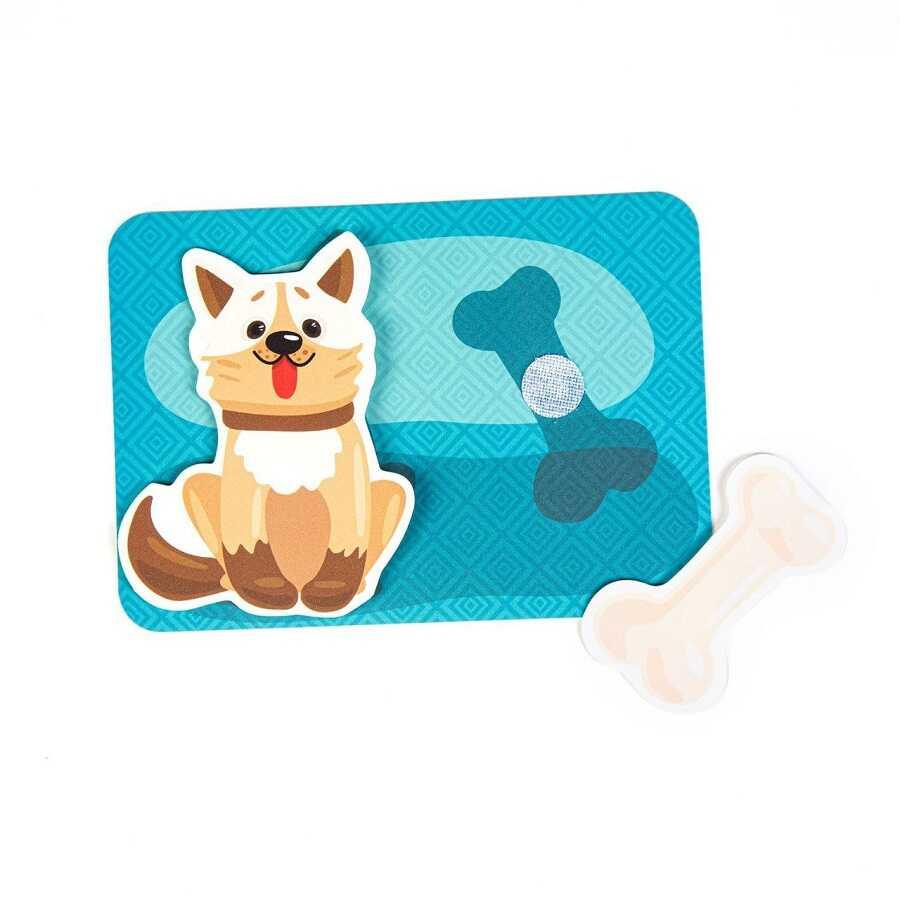 Montessori  Chi mangia cosa? - Gioco educativo per bambini, carte con chiusura velcro Montessori 