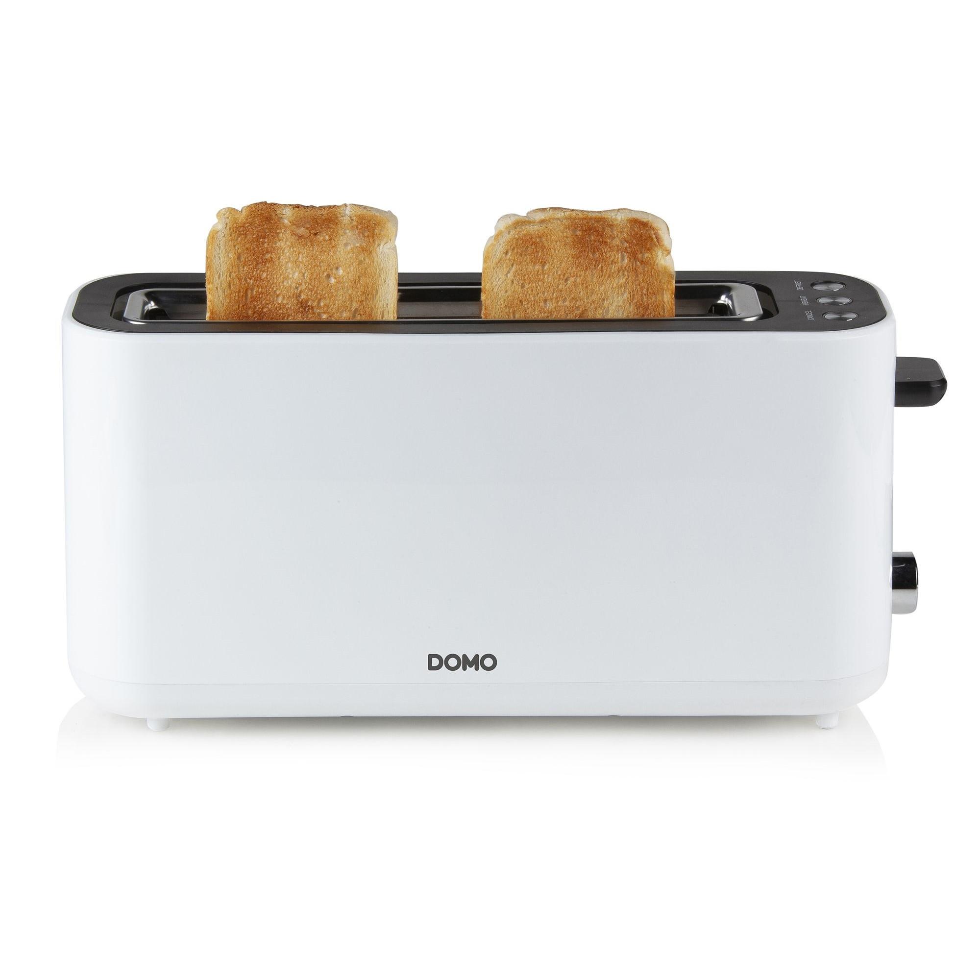 DOMO Toaster stufenloser Temperaturregler, Cool-Touch-Gehäuse Weiß  