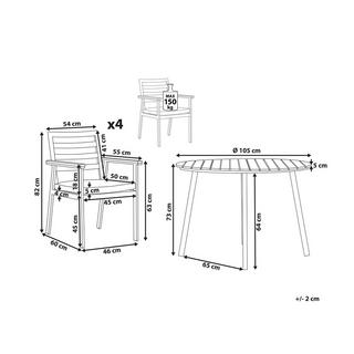 Beliani Ensemble de jardin en Aluminium Moderne CAVOLI  