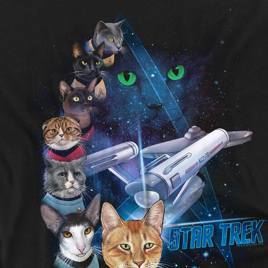 Star Trek Feline Galaxy Langarm T-Shirt  