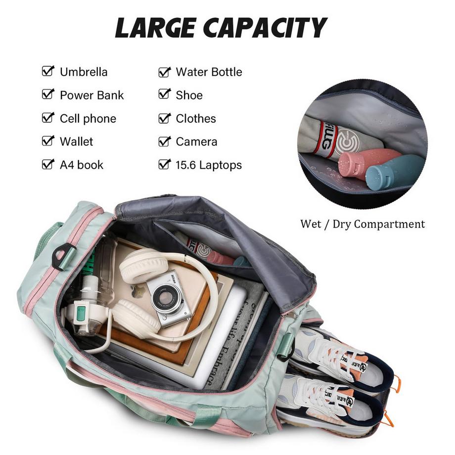 Only-bags.store Sporttasche. Reisetasche mit Schuhfach Nassfach Wasserdichte Reisetasche  