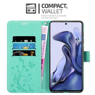 Cadorabo  Hülle für Xiaomi 11T  11T PRO Blumen Design Magnetverschluss 