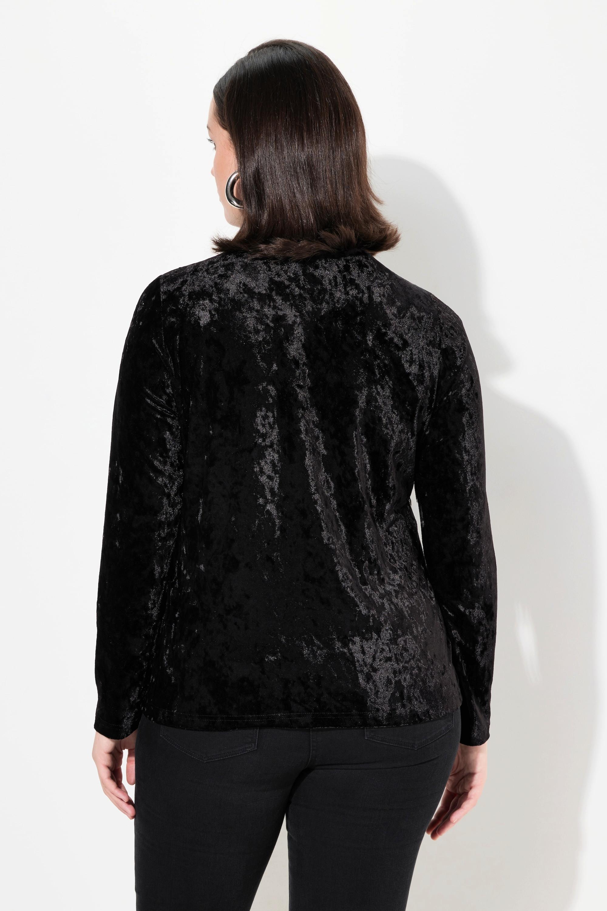 Ulla Popken Velluto Slim Fit Maniche Lunghe Collo Alto Maglia  